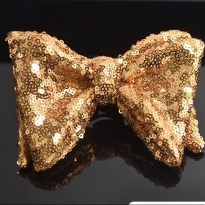 Gold Sequin butterfly Bow Tie